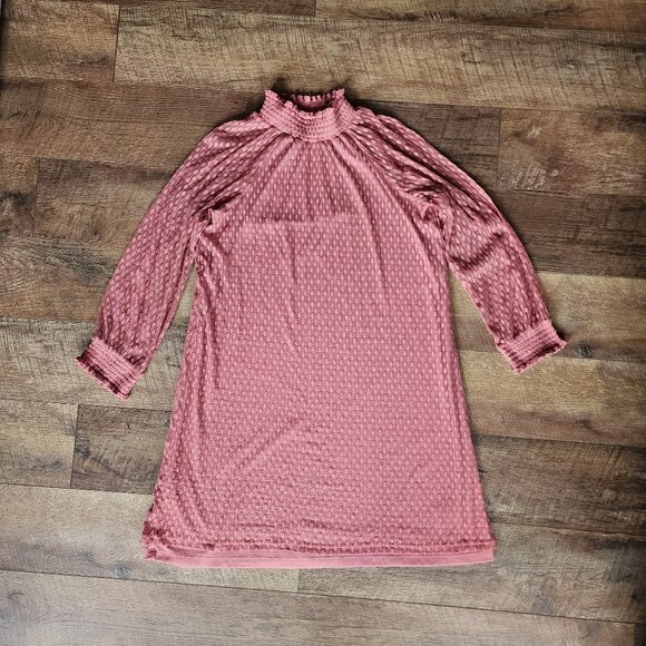 Nina Leonard Mauve Mock Neck Shift Dress Size XL - Picture 1 of 6
